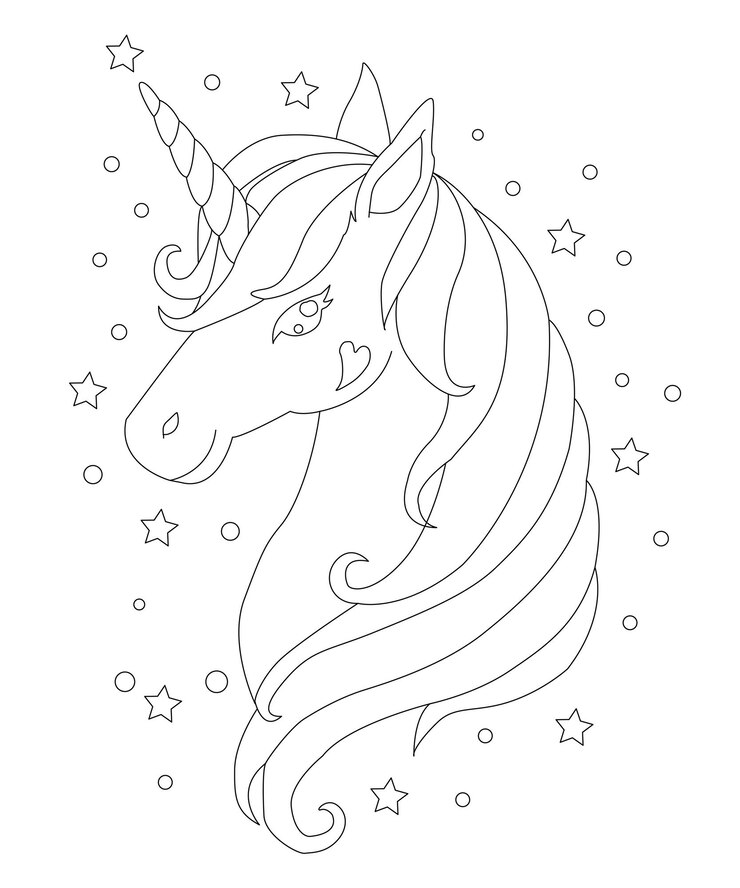 Vector piérdete en un mundo de magia con nuestras páginas para colorear de unicornios