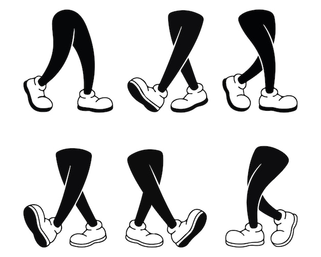 Piernas de dibujos animados en movimiento