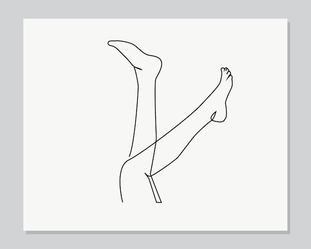 Piernas de mujer continua ilustración de una línea