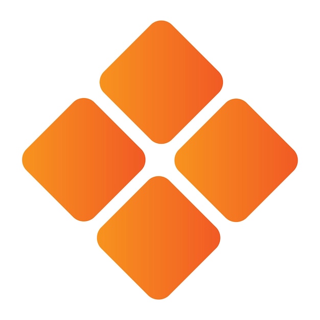 Pieza de adorno naranja con diseño de elemento de folleto de cuadrados pequeños
