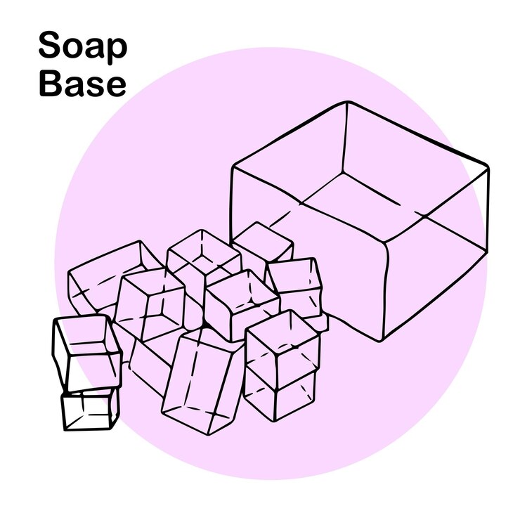 Vector pieza de base de jabón y jabón en rodajas para hacer jabón artesanal. cosméticos para el hogar. un elemento