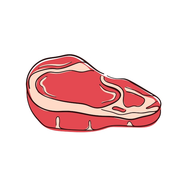 Pieza de filete crudo con mármol en silla plana perfecta para alimentos culinarios o diseño de comestibles aislados en