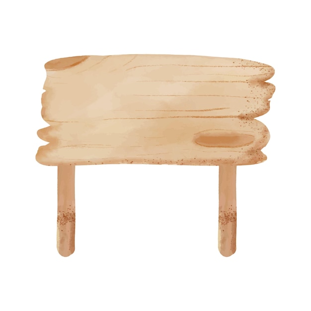 Vector una pieza de muebles de madera con un fondo blanco