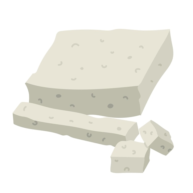 una pieza plana de queso feta rectangular resaltado en blanco una pieza entera de producto lácteo prensado