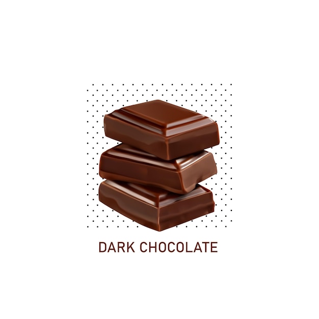 Pieza vectorial de chocolate en el diseño del logotipo de fondo blanco