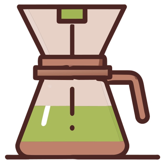 piezas de cafetera moka icono contorno de colores