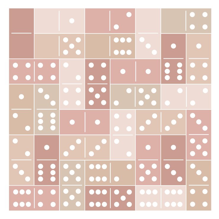 Vector piezas de dominó de colores sobre fondo blanco.