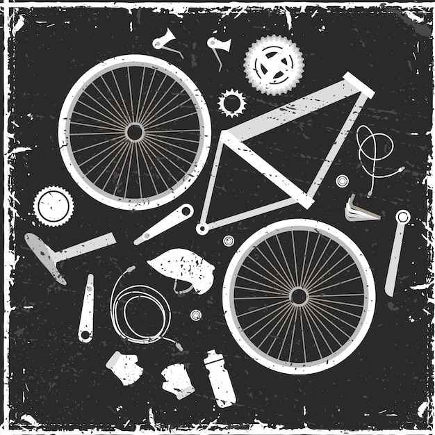 Vector piezas del juego de bicicletas