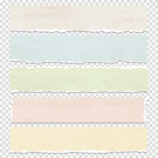piezas de papel de grunge sobre fondo transparente