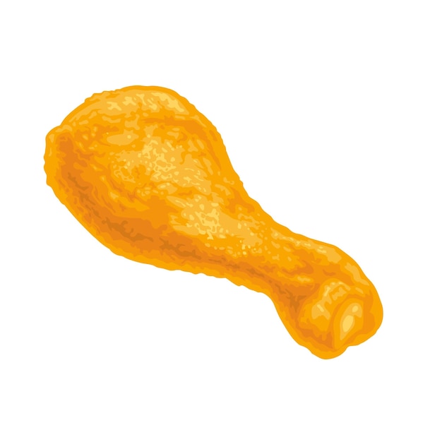 Piezas de pollo fritas Vector de color Ilustración aislada realista