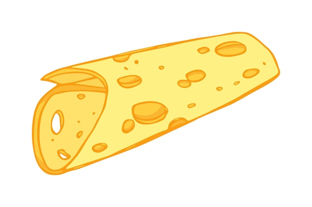 Piezas y rebanadas de queso dibujadas a mano aisladas en un fondo blanco Icono de queso Imágenes prediseñadas de queso vectorial