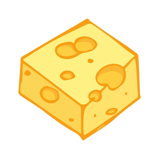 Piezas y rebanadas de queso dibujadas a mano aisladas en un fondo blanco icono de queso imágenes prediseñadas de queso vectorial