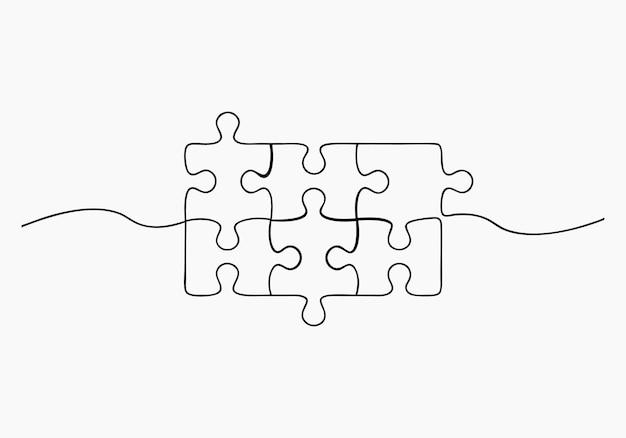 Las piezas del rompecabezas interconectadas una representación visual de la resolución de problemas y la unidad