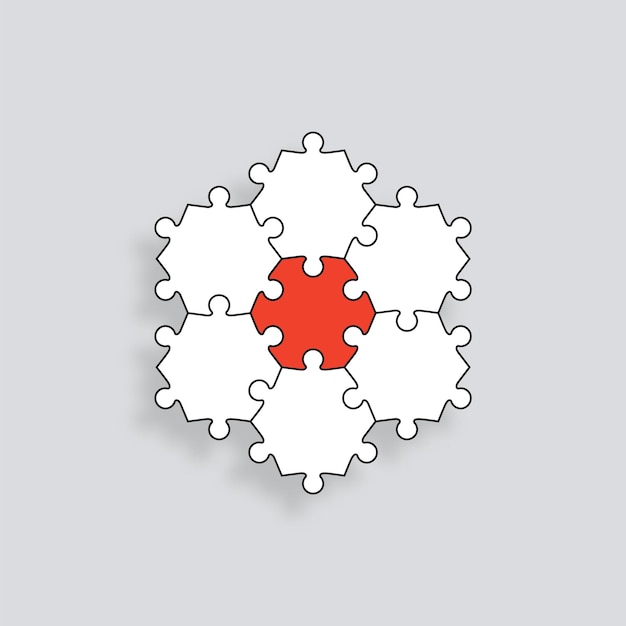 Piezas de rompecabezas Rejilla de rompecabezas Juego de pensamiento con detalles hexagonales Fondo estilizado en forma de hexágono