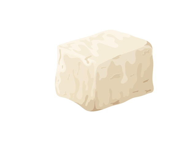 Vector piezas de tofu, cuajada de soja, alimentación saludable, comida vegana, queso de soja orgánico, ilustración vectorial