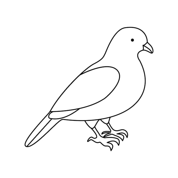 Pigean dibujo de arte vectorial y diseño de tatuaje único continuo de una línea fuera de línea