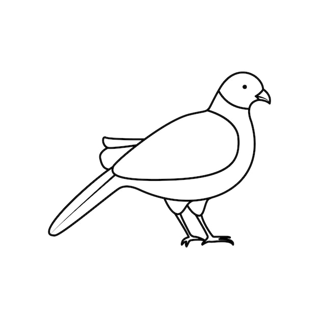 Pigean dibujo de arte vectorial y diseño de tatuaje único continuo de una línea fuera de línea