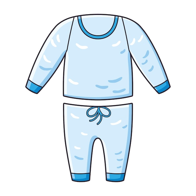 El pijama azul del niño.