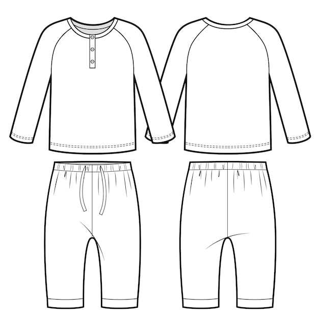 Pijama bebé dibujo técnico Sudadera y pantalón de algodón