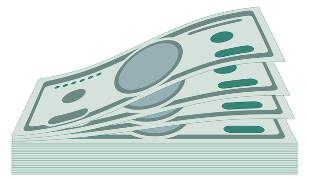 La pila de billetes verdes es un paquete de billetes de papel de dólar