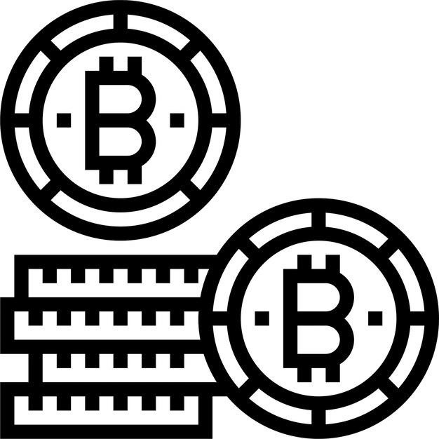 una pila de bitcoins con una moneda de bit en la parte superior