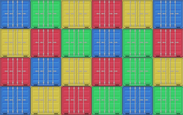 Pila de contenedores de buques de carga