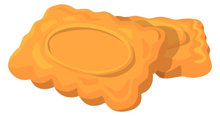Vector pila de galletas cuadradas icono de panadería marrón de dibujos animados