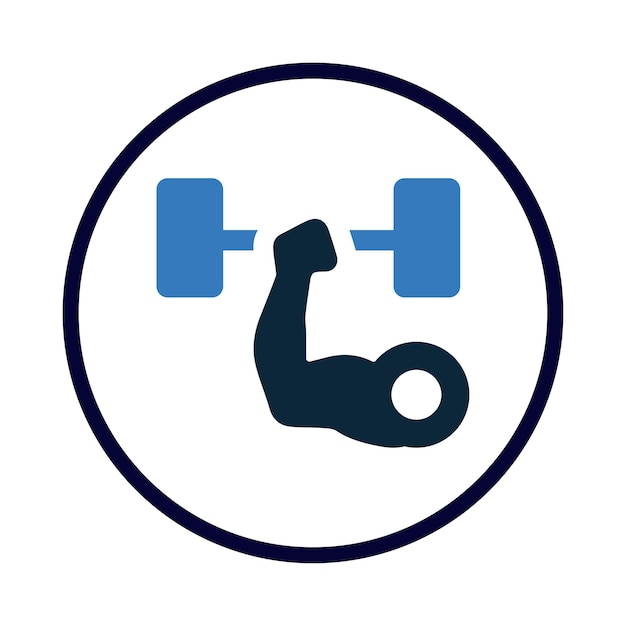 Pila para gimnasio Pila de mano muscular Pila de brazo muscular deportivo que sostiene el icono de la pila