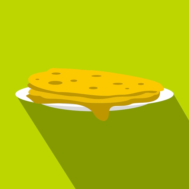 Una pila de icono de panqueques fritos Ilustración plana del icono vectorial de panqueches para el diseño web