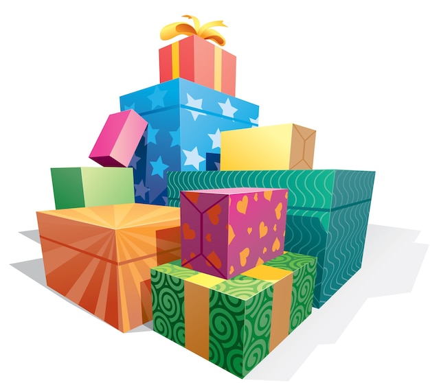 Vector pila de ilustración de cajas de regalo