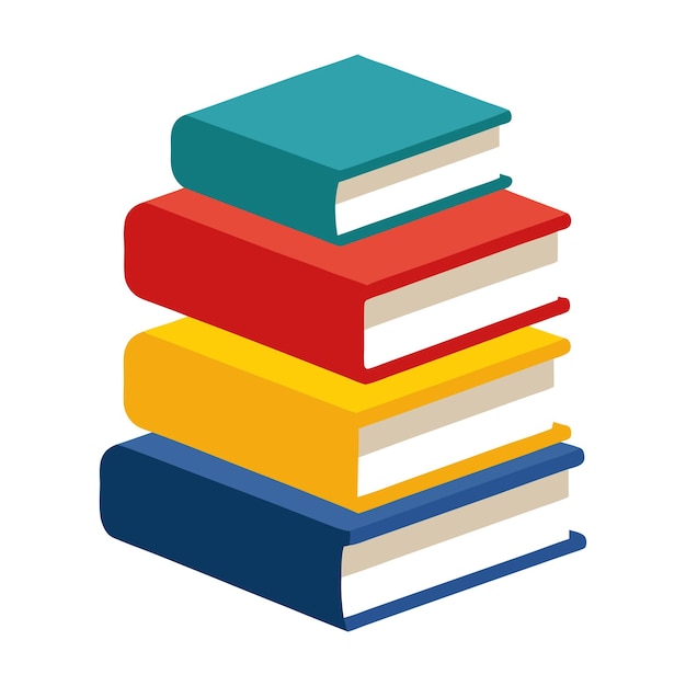 Una pila de ilustraciones de arte vectorial de libros