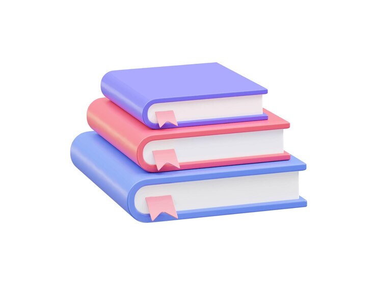 Vector una pila de libros coloridos en 3d