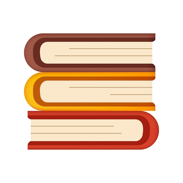 Pila de libros Un conjunto de libros Clipart vectorial aislado sobre fondo blanco