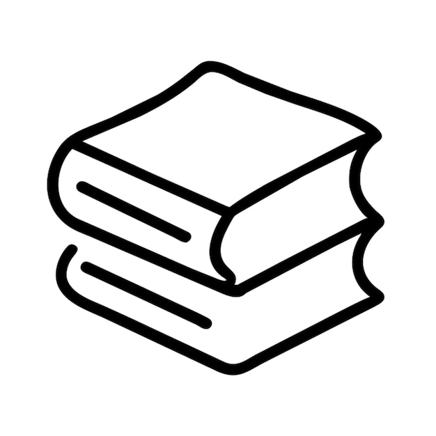 Una pila de libros con el contorno del icono