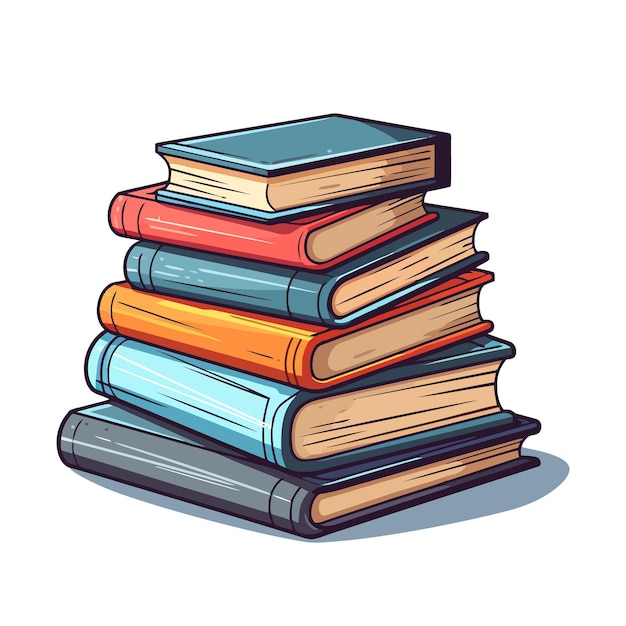 Pila de libros Imagen de pila de libros aislados Concepto de educación Ilustración vectorial AI generado