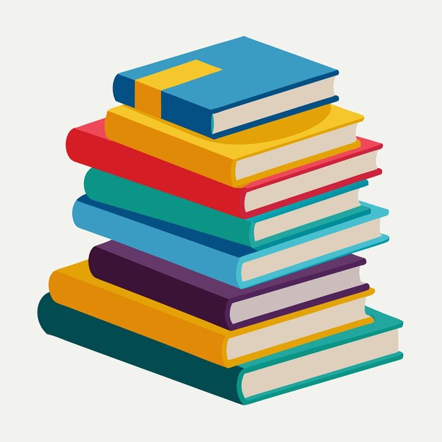 Una pila de libros Imagen de una pila de libros aislados Concepto de educación Ilustración vectorial