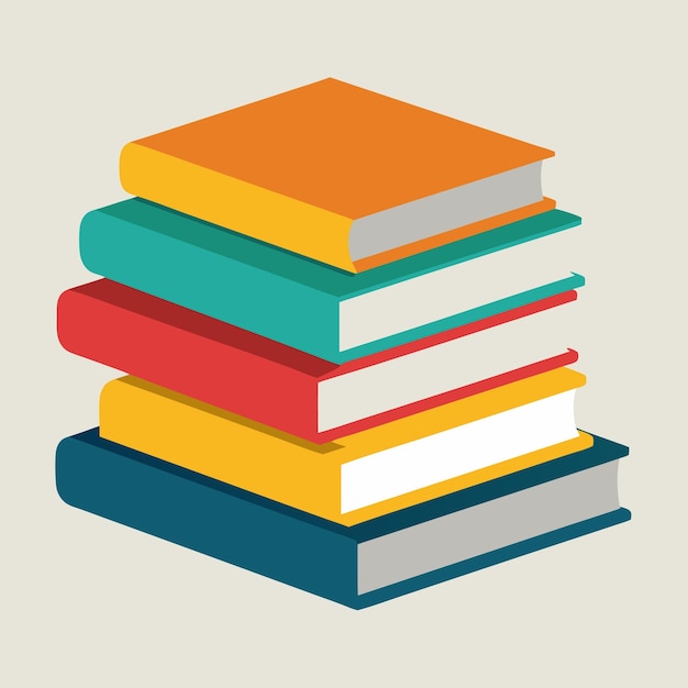 Una pila de libros Imagen de una pila de libros aislados Concepto de educación Ilustración vectorial