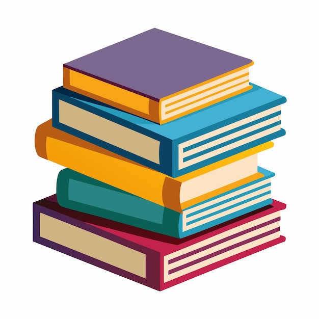 Una pila de libros Imagen de una pila de libros aislados Concepto de educación Ilustración vectorial