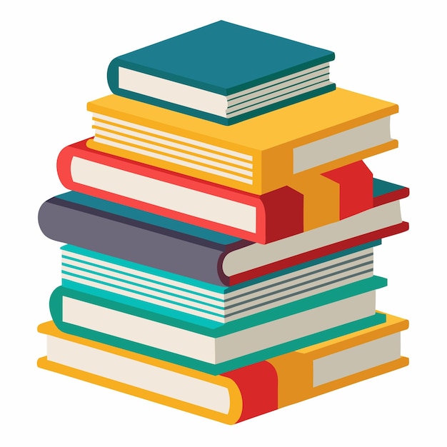 Una pila de libros Imagen de una pila de libros aislados Concepto de educación Ilustración vectorial