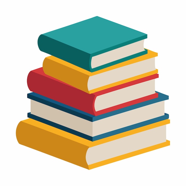 Una pila de libros Imagen de una pila de libros aislados Concepto de educación Ilustración vectorial