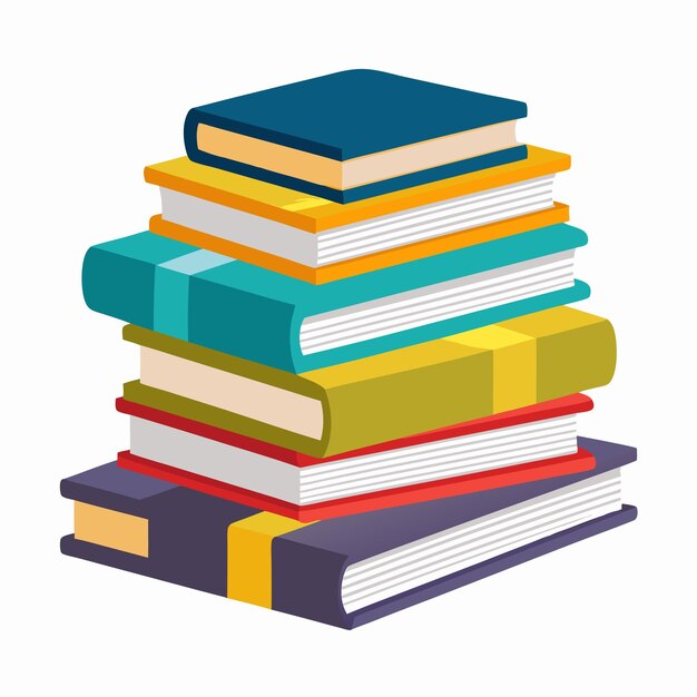 Una pila de libros Imagen de una pila de libros aislados Concepto de educación Ilustración vectorial