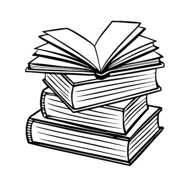 pila de libros con un libro abierto en la parte superior