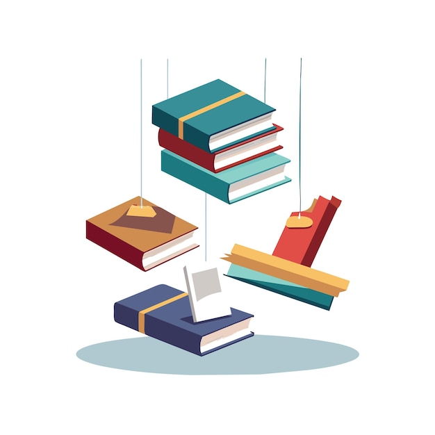 una pila de libros con un libro en la parte inferior y un libro en el fondo