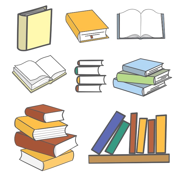 Una pila de libros multicolores