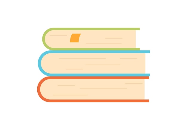 Una pila de libros de papel o libros de texto para leer en la lección escolar
