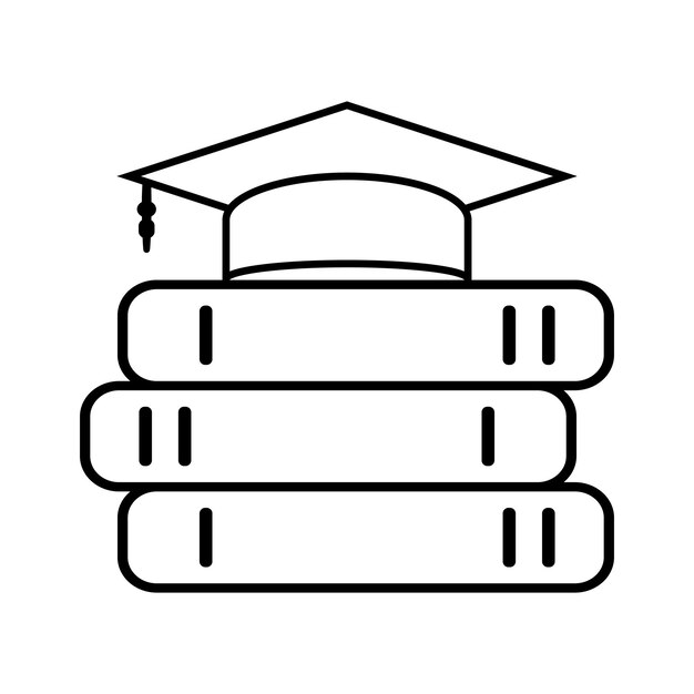 una pila de libros con la tapa de graduación de graduación