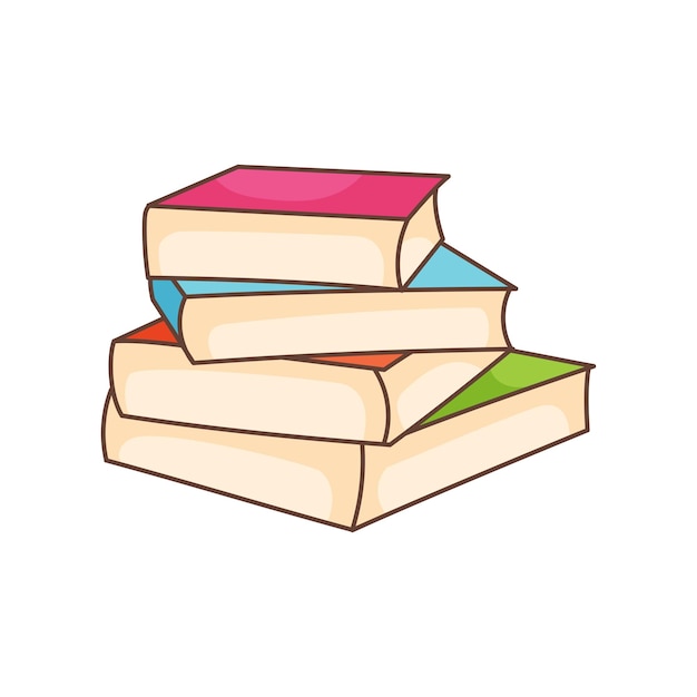 pila, de, libros, vector