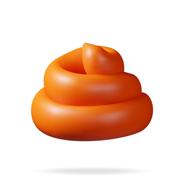 Una pila de mierda 3D aislada en renderizado blanco Icono de caca apestoso Olor a heces heces de dibujos animados Mierda de mierda Ilustración vectorial realista