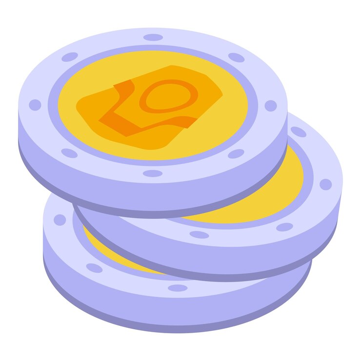 Vector una pila de monedas digitales que representan una inversión en criptomonedas