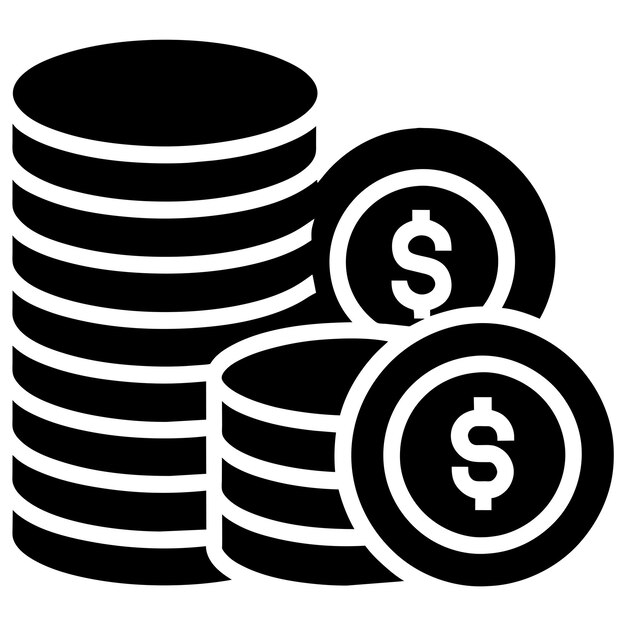 una pila de monedas de dinero icono en silueta 18